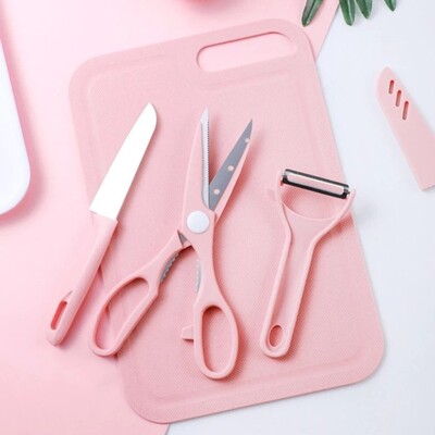 Mini Cutting Board & Knife Set - 4 Pcs